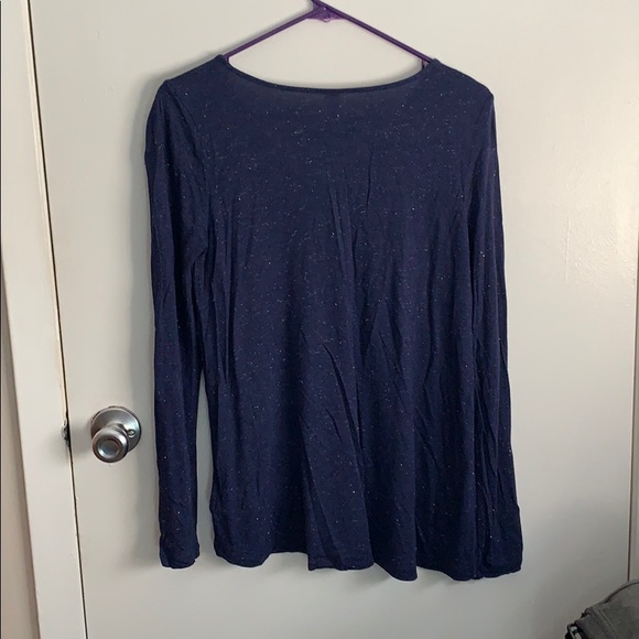 Navy long sleeve glittered shirt - Picture 3 of 3